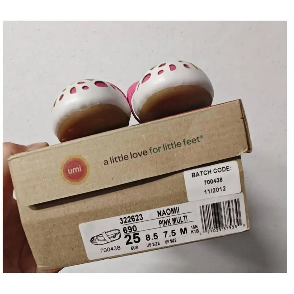 Umi Girls Pink and White Mary Jane Shoes